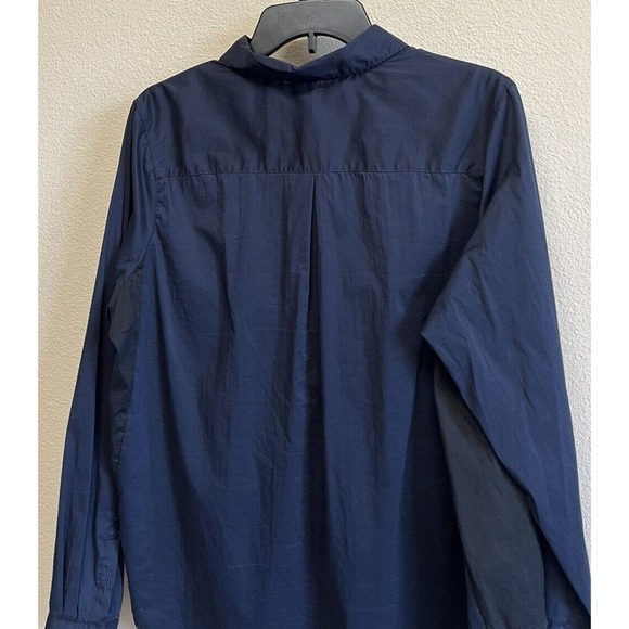 Universal Standard Navy Blue Elbe Popover Blouse Long Sleeve Size S/14 - Picture 9 of 10